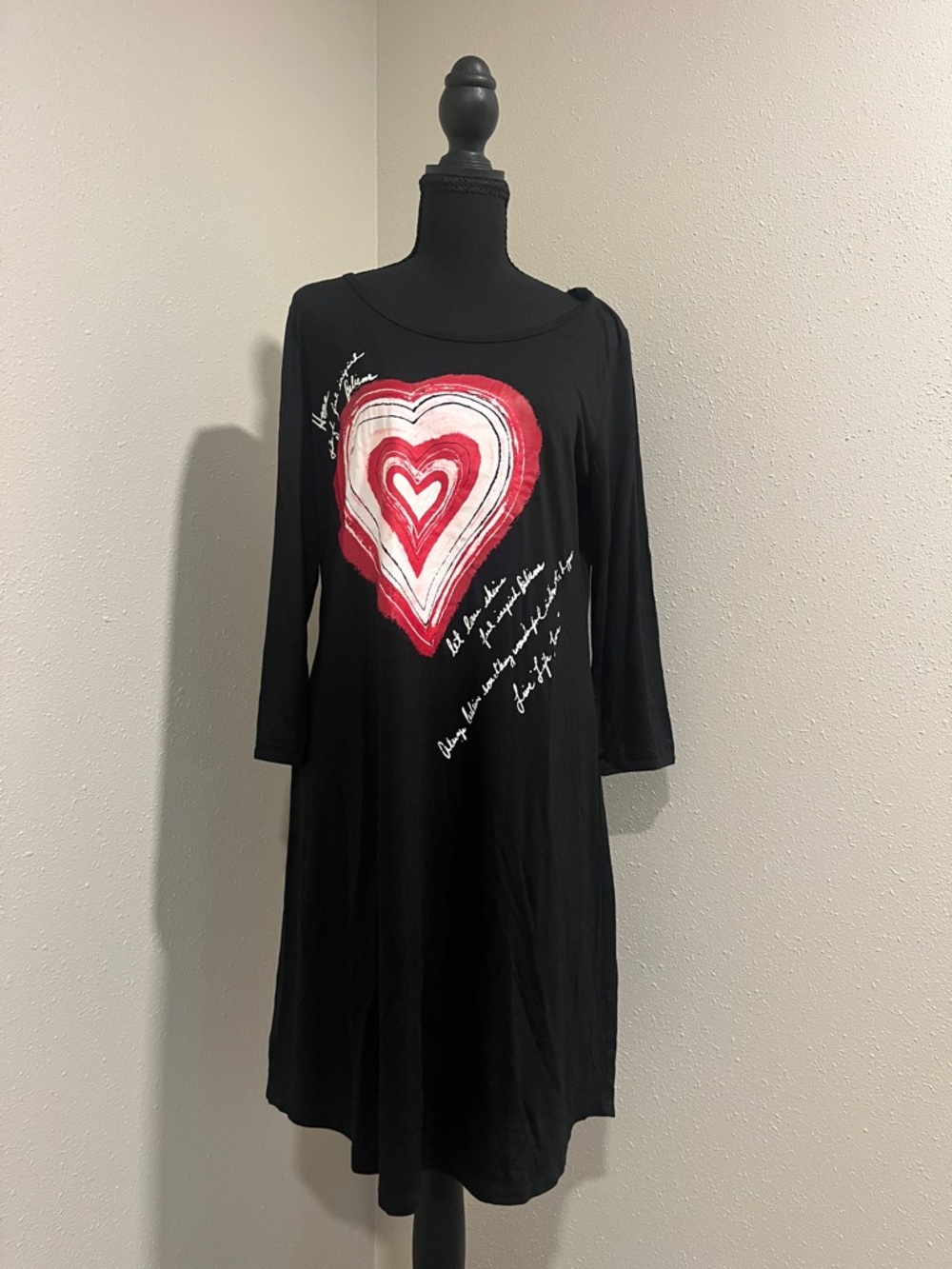 NWT Chico's Black Intimate Cozy “Heart Throb”-Small/Medium
